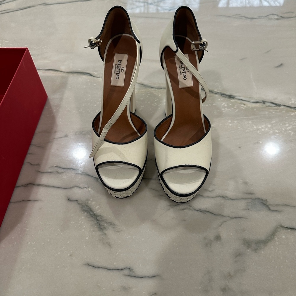 Valentino Garavani Cream and Black Heels